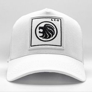 LEO Zodiac White Trucker Hat Mesh Snapback Cap